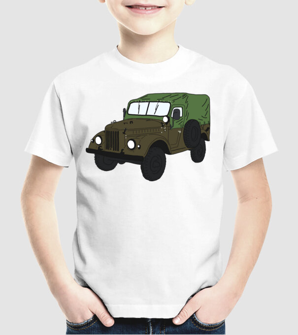 GAZ 69 minta fehér pólón