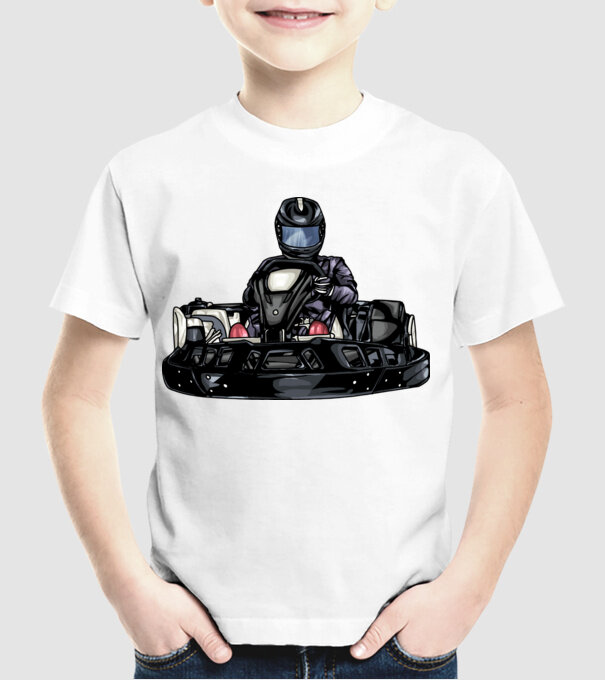 Gokart  minta fehér pólón