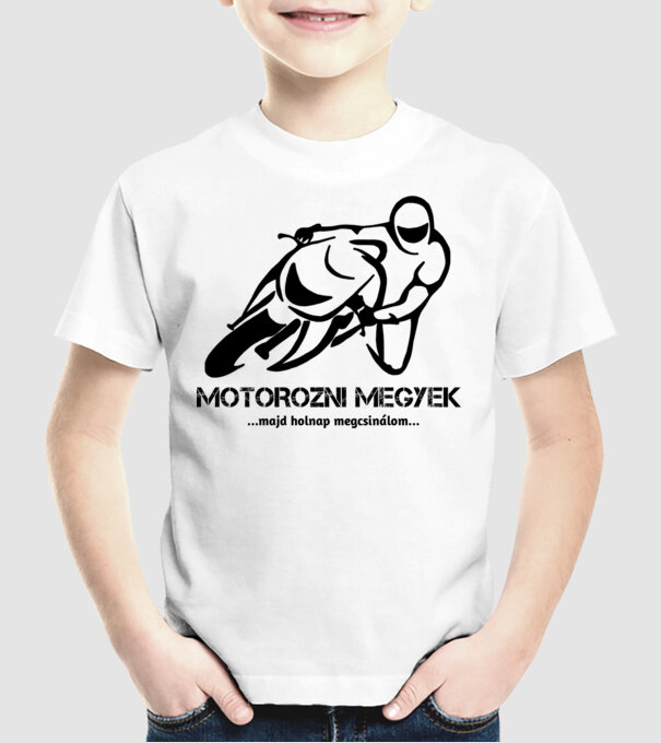 MOTOROZNI MEGYEK minta fehér pólón