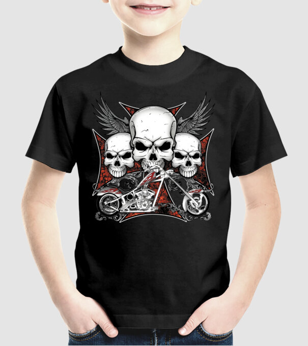 Chopper minta fekete pólón