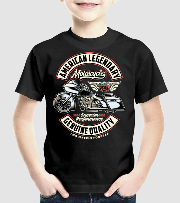 Motorcycle minta fekete pólón