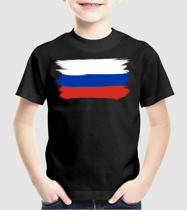 Russia minta fekete pólón