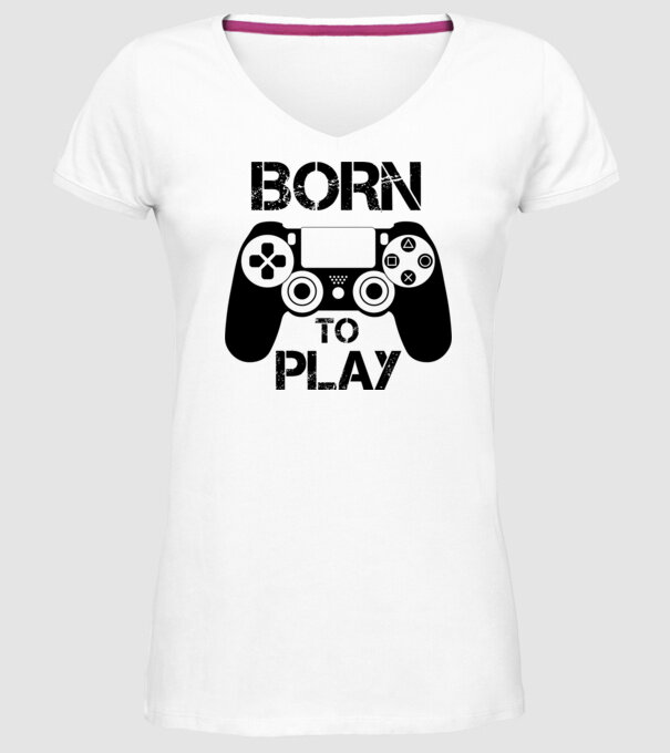Born to play  minta fehér pólón