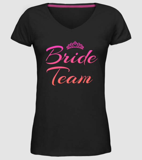 Bride team minta fekete pólón