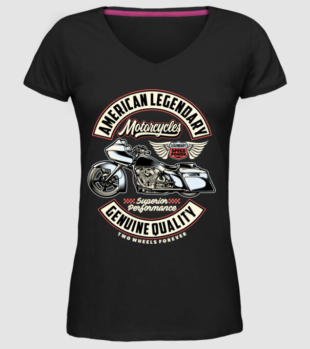Motorcycle minta fekete pólón