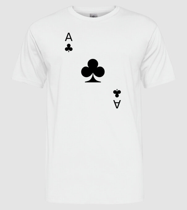 Playing card minta fehér pólón