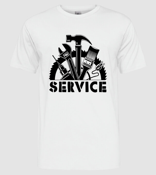 Service minta fehér pólón