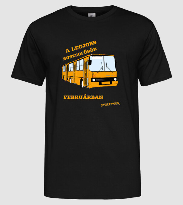 A Legjobb buszsofőrök minta fekete pólón