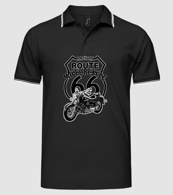 american motorcycle minta fekete pólón