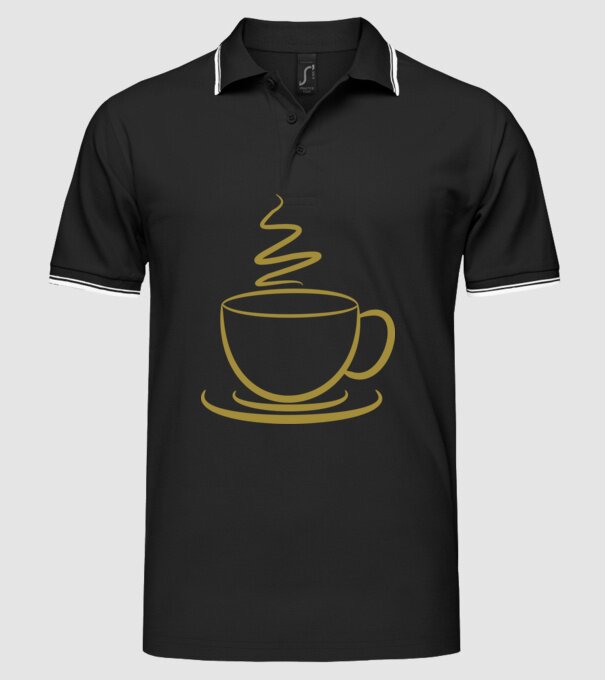 coffee minta fekete pólón