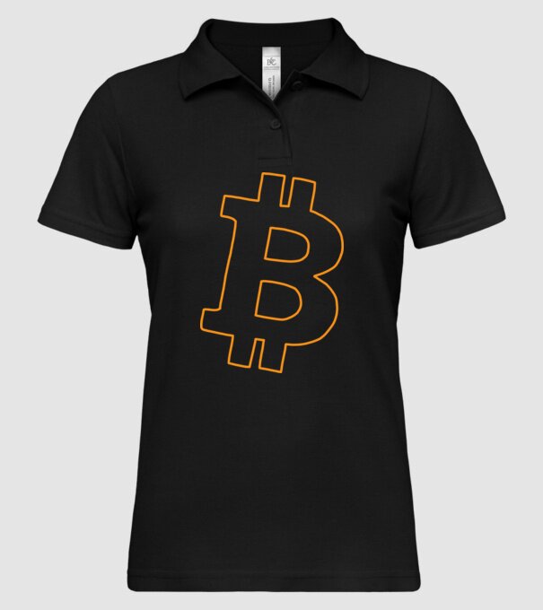 Bitcoin minta fekete pólón