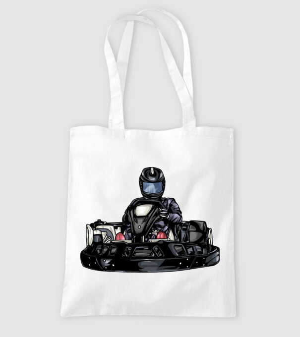 Gokart  minta fehér pólón