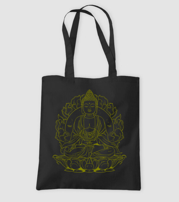 buddha minta fekete pólón