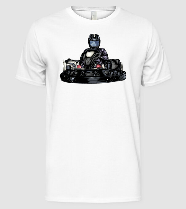 Gokart  minta fehér pólón