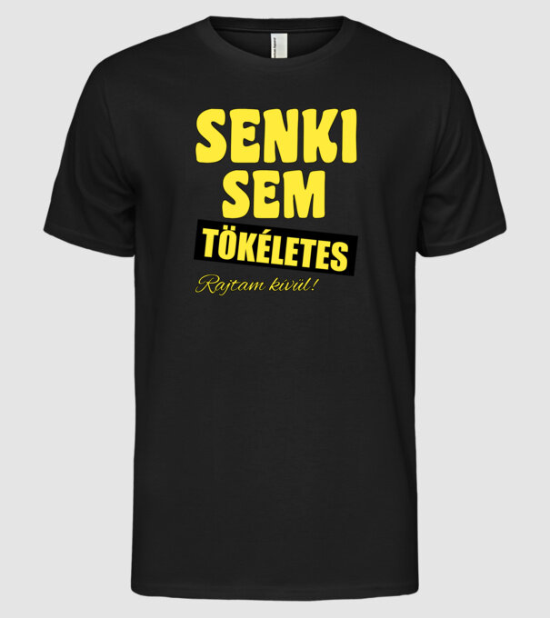 Senki sem tökéletes rajtam kívül! minta fekete pólón