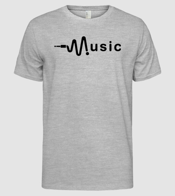 music minta szürke pólón