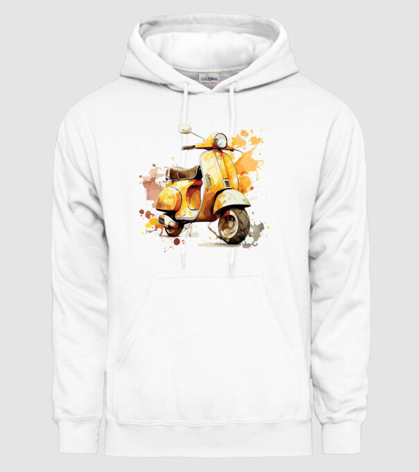 Motor minta fehér pólón