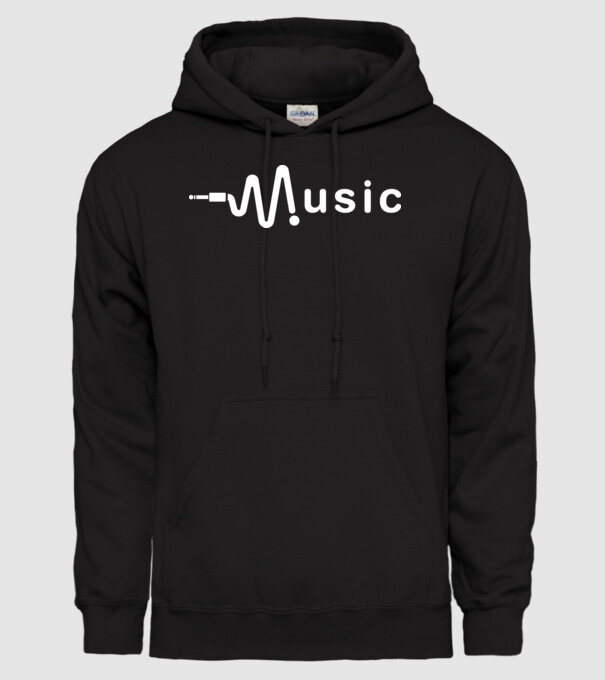 music minta fekete pólón