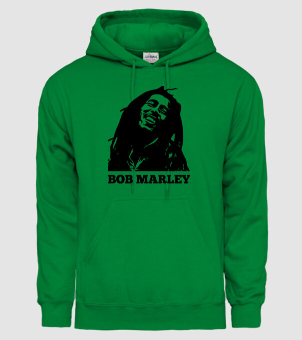 bitkép-bob marley minta zöld pólón