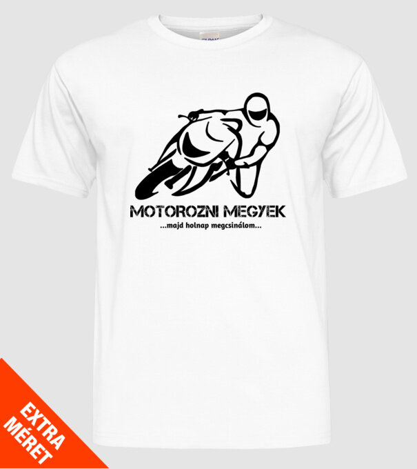MOTOROZNI MEGYEK minta fehér pólón
