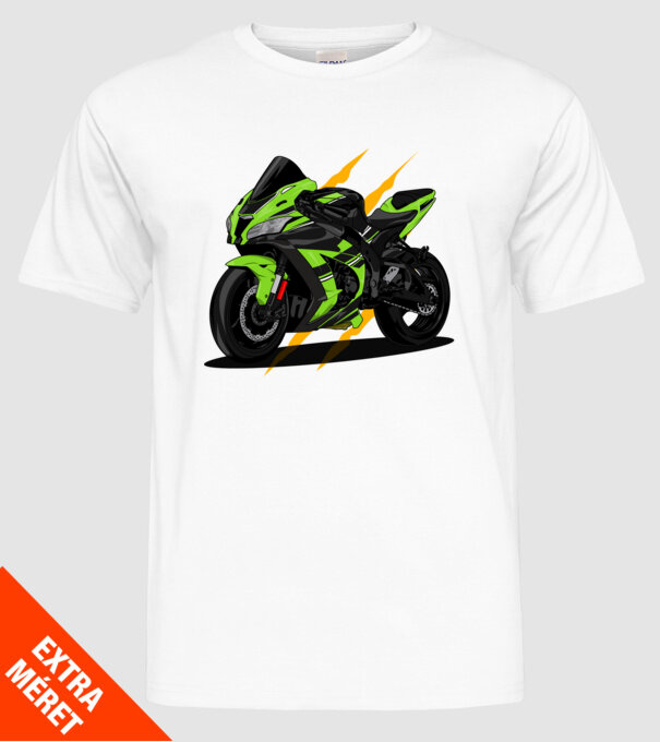 Sport motor minta fehér pólón
