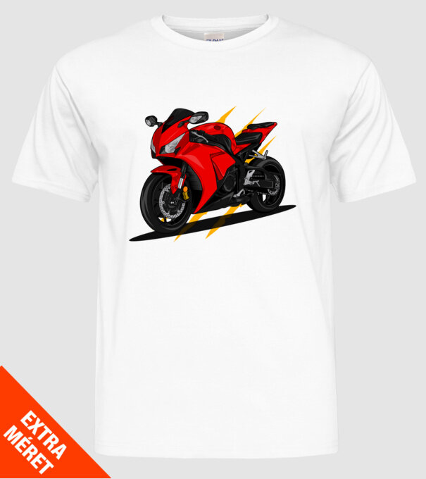 Sport motor minta fehér pólón