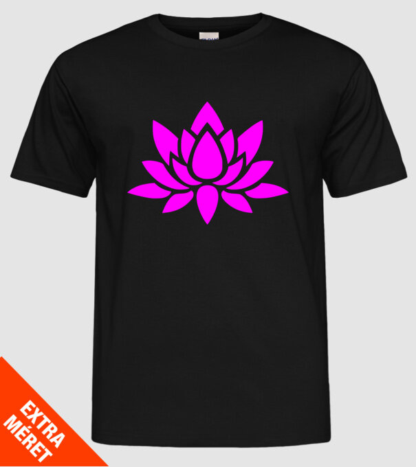 flower lotus minta fekete pólón