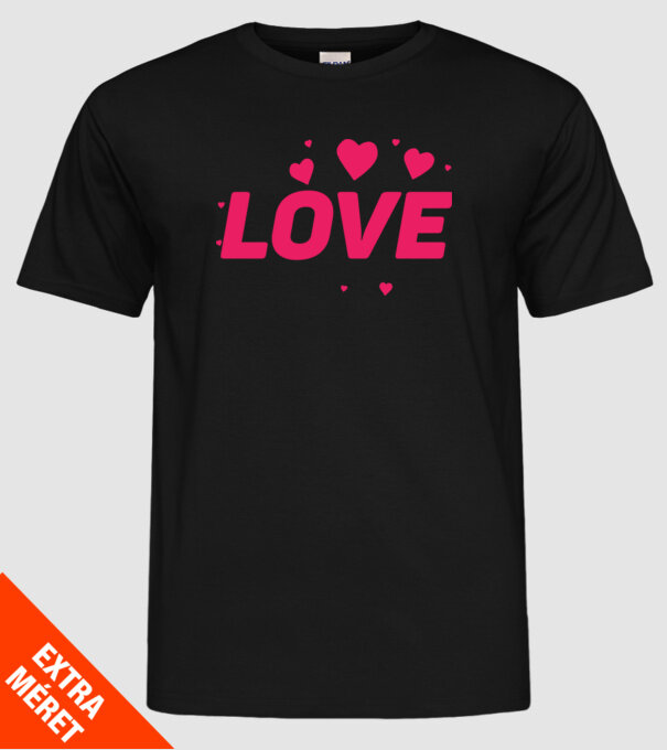 Love minta fekete pólón