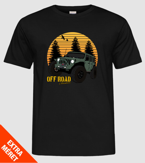 Off Road adventure minta fekete pólón