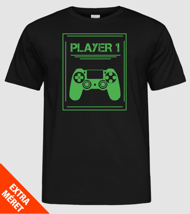 PLAYER 1 minta fekete pólón
