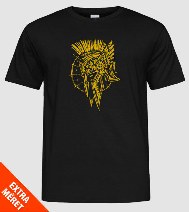 spartan minta fekete pólón