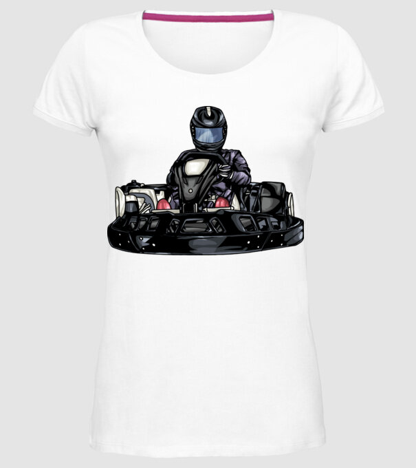 Gokart minta fehér pólón