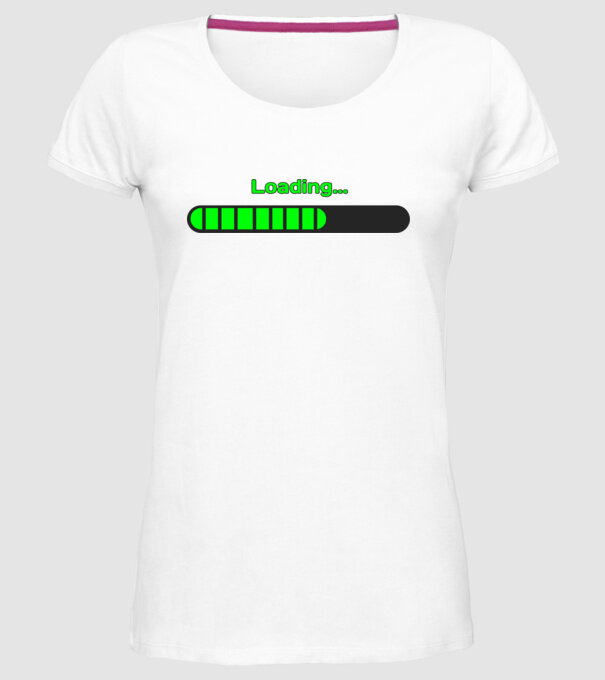 Loading minta fehér pólón