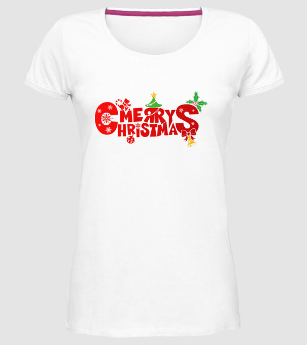 merry christmas minta fehér pólón