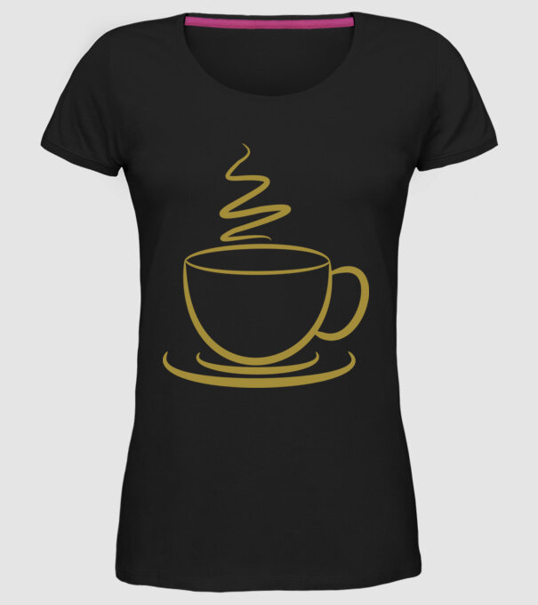 coffee minta fekete pólón