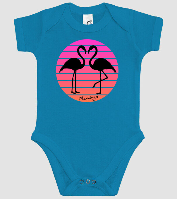 Flamingo minta türkiz pólón