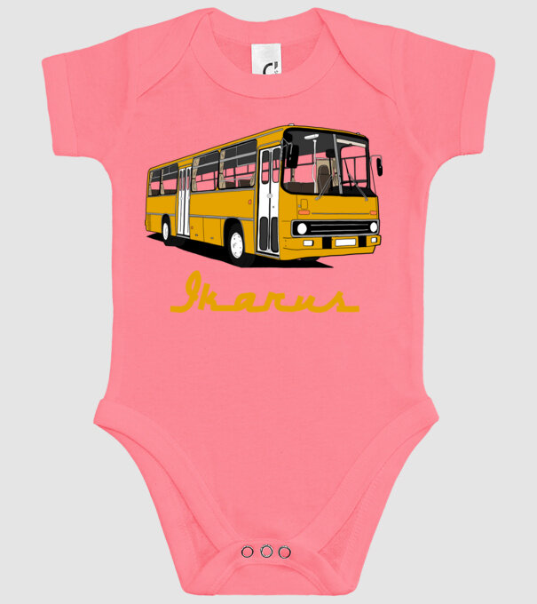 Busz minta rózsaszín pólón