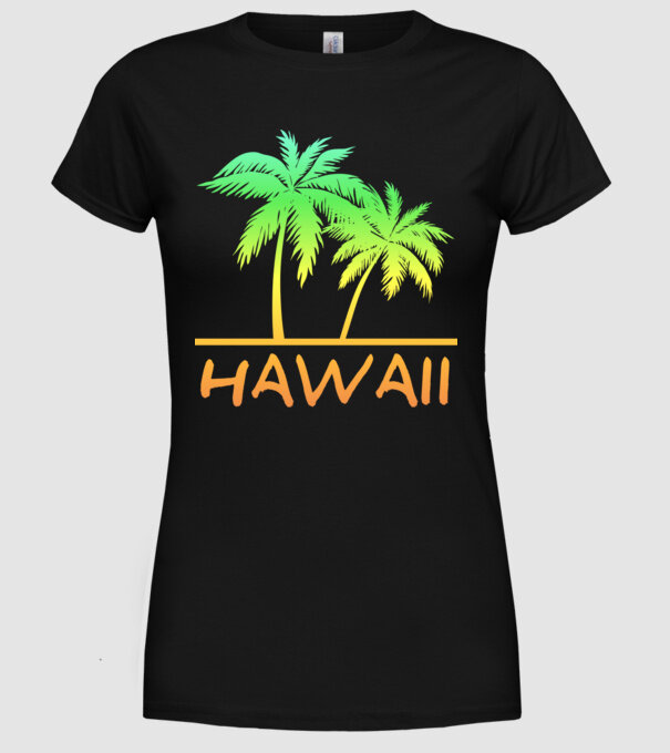 Hawaii minta fekete pólón