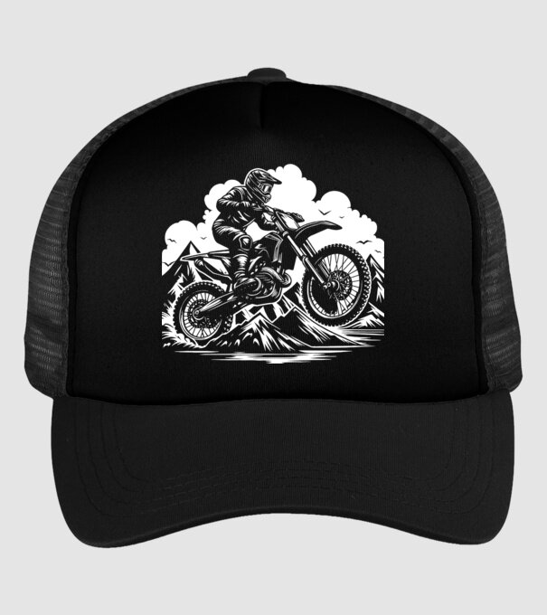 motocross minta fekete pólón