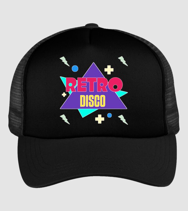 retro disco minta fekete pólón