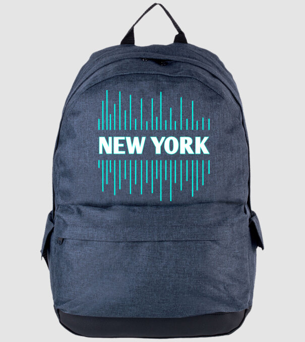 New York minta farmerkék pólón