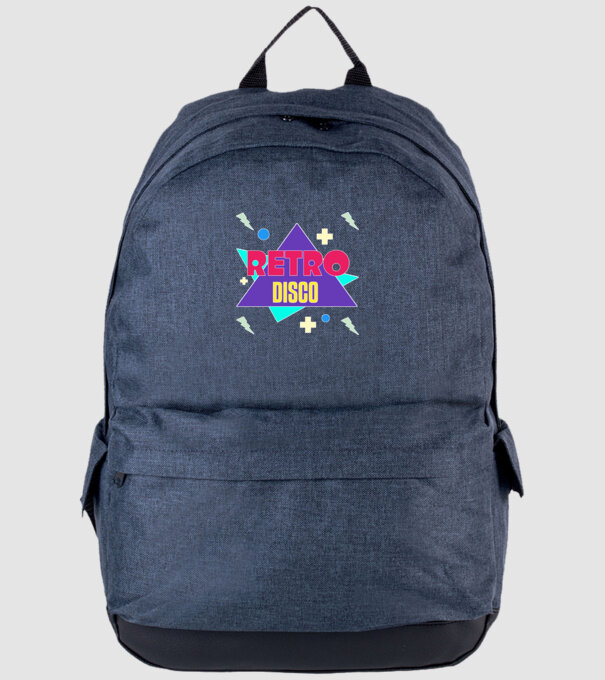 retro disco minta farmerkék pólón