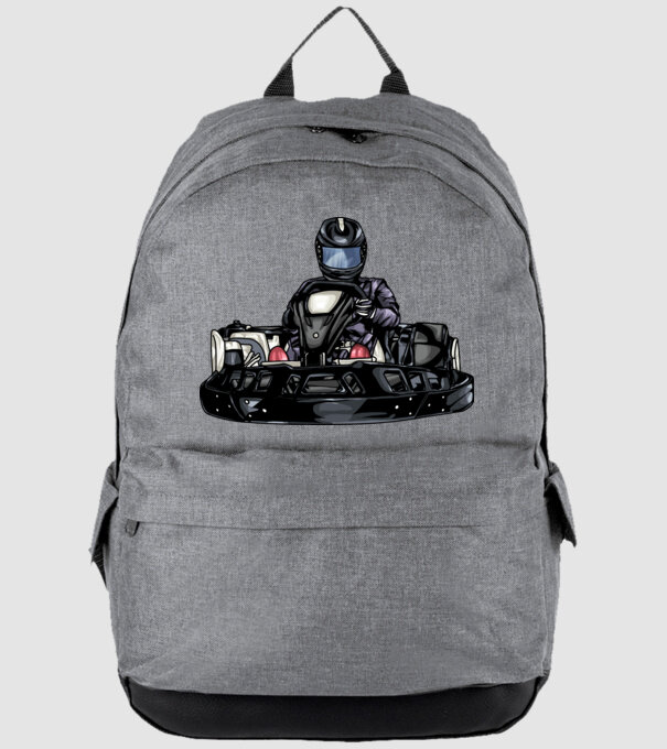 Gokart minta szürke pólón
