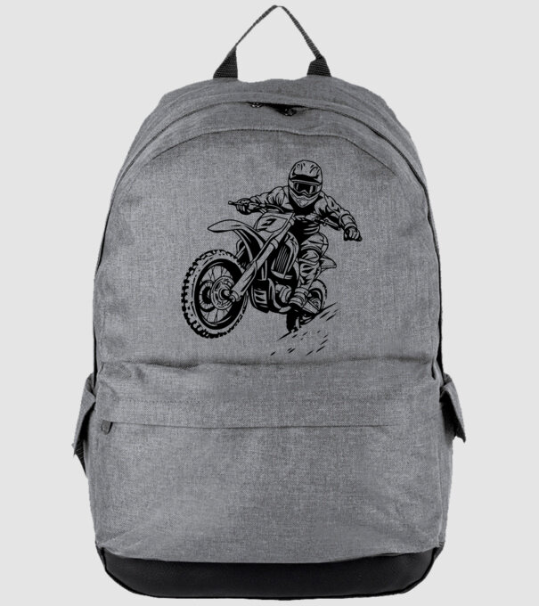 motocross minta szürke pólón