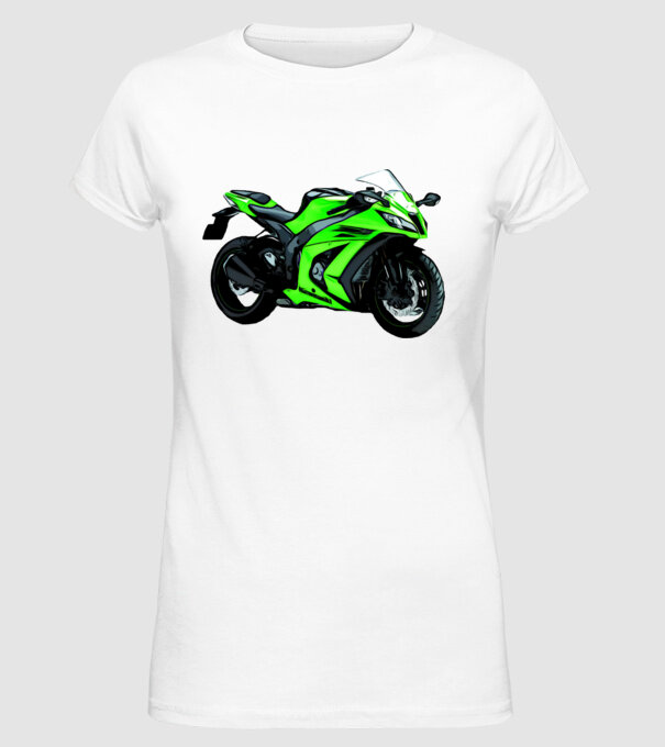 Kawasaki ninja sport motor  minta fehér pólón