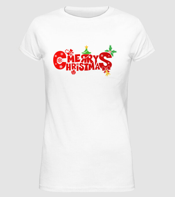 merry christmas minta fehér pólón