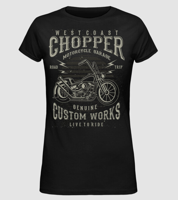 Chopper minta fekete pólón