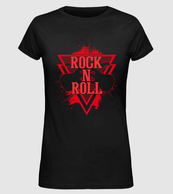 rock n' roll minta fekete pólón