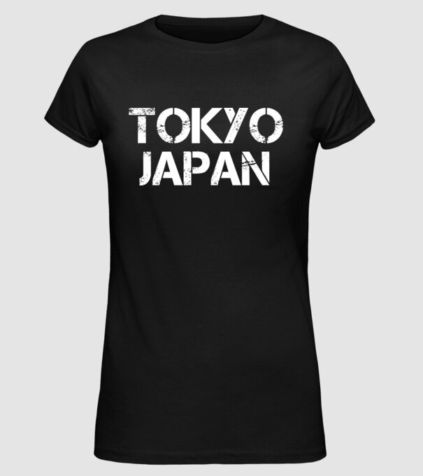 Tokyo Japan minta fekete pólón