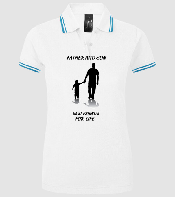 Father and son best friends for life minta fehér pólón
